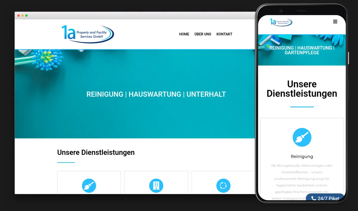 Webseite von 1a PFS GmbH
