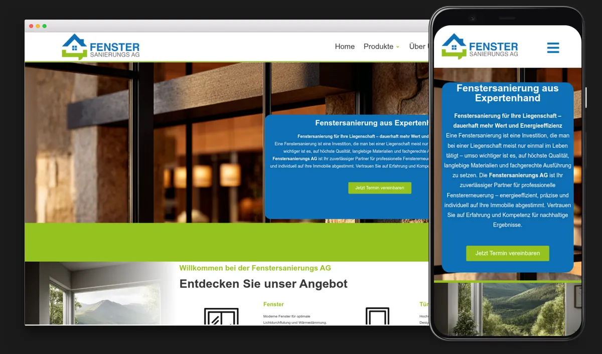Webseite von Fenstersanierungs AG