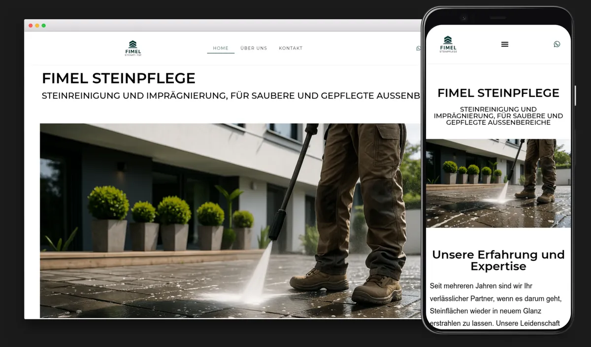 Webseite von Fimel Steinpflege