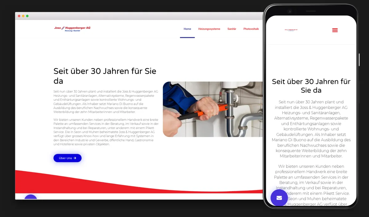 Webseite von Joss & Huggenberger