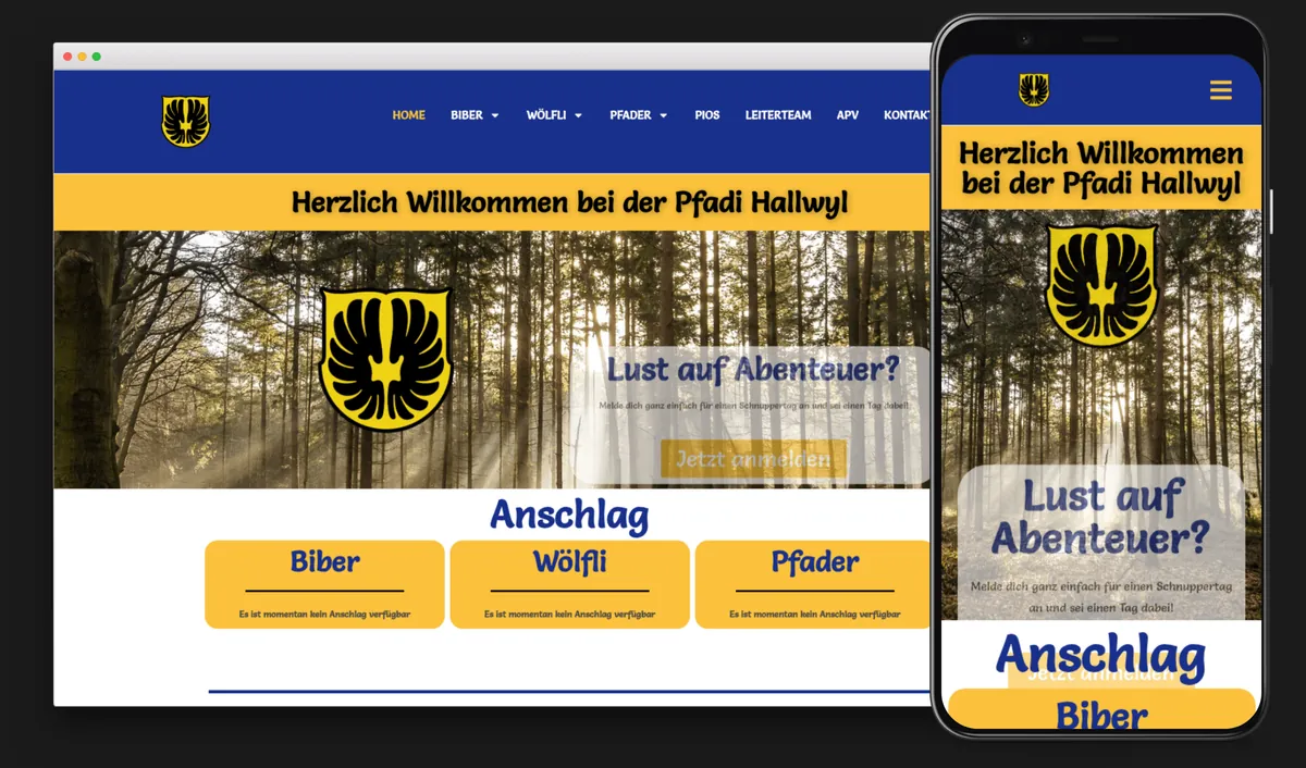 Webseite von Pfadi Hallwyl