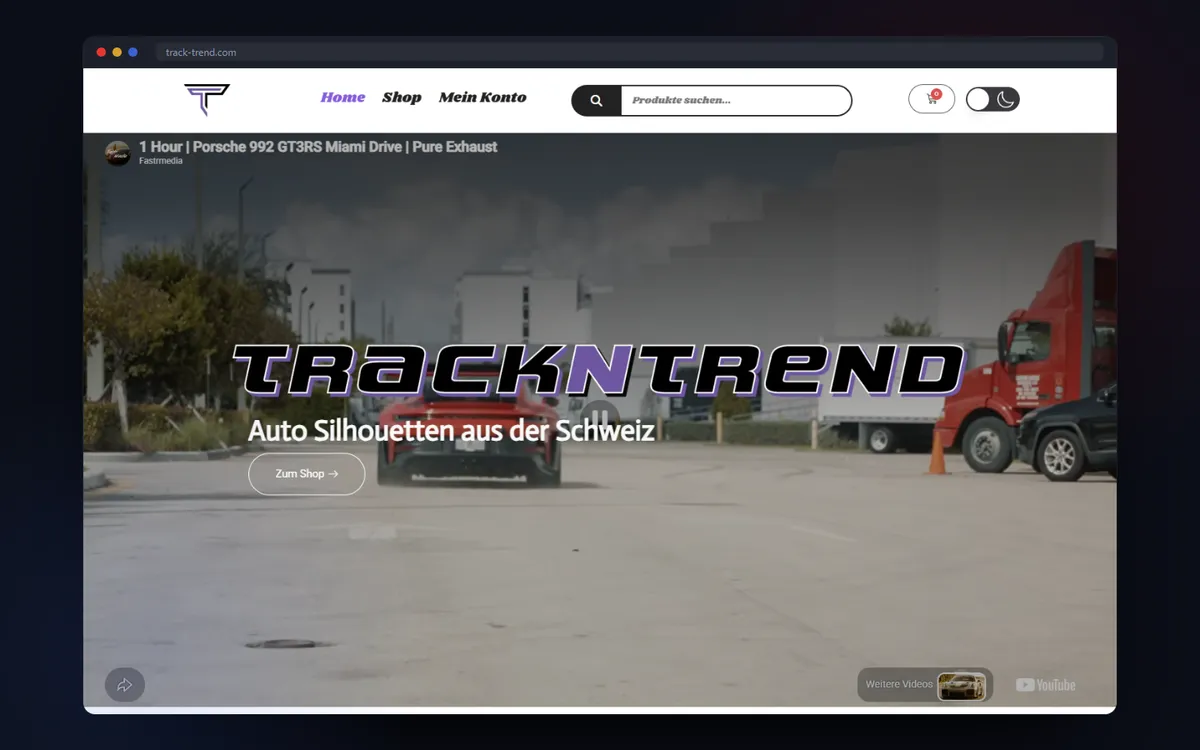 Webseite von Track & Trend