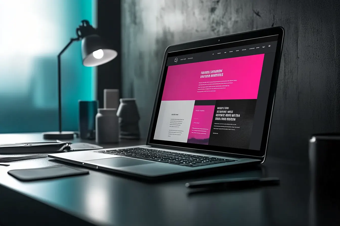 Laptop mit der Webseite eines neu gegr&uuml;ndeten Unternehmens