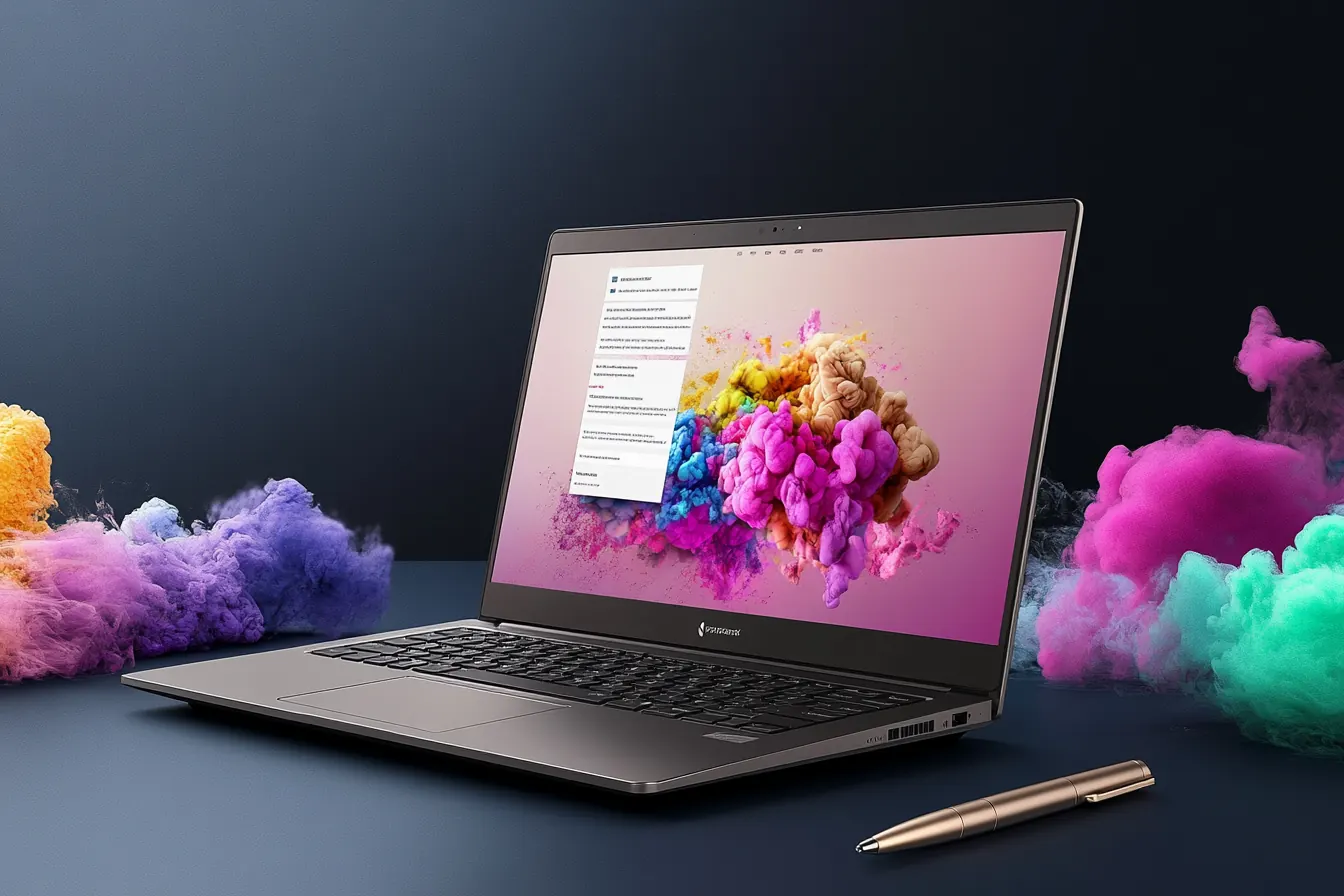 Individuell gestaltete Webseite auf einem Laptop
